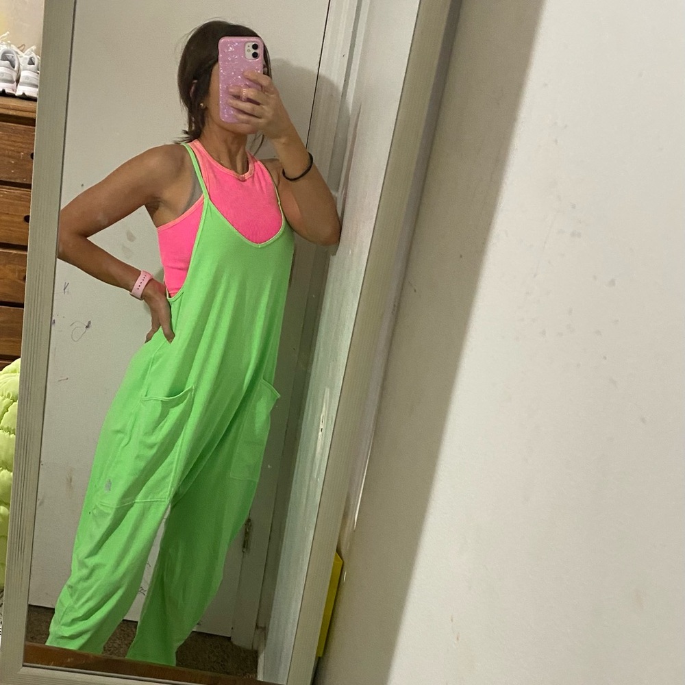 Free People Hot Shot Onesie in Lime Zest